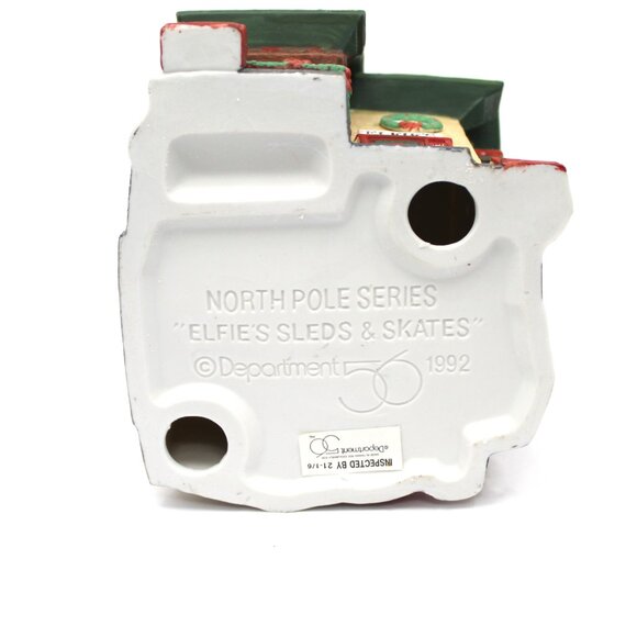 Department 56 North Pole "ELFIE'S SLEDS AND SKATES" 1992 #5625 No Box or Light - Picture 8 of 9